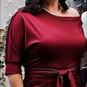 Burgundy one piece jumpsuit